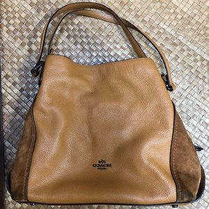 Coach Edie 59500 leather shoulder bag - suede trim